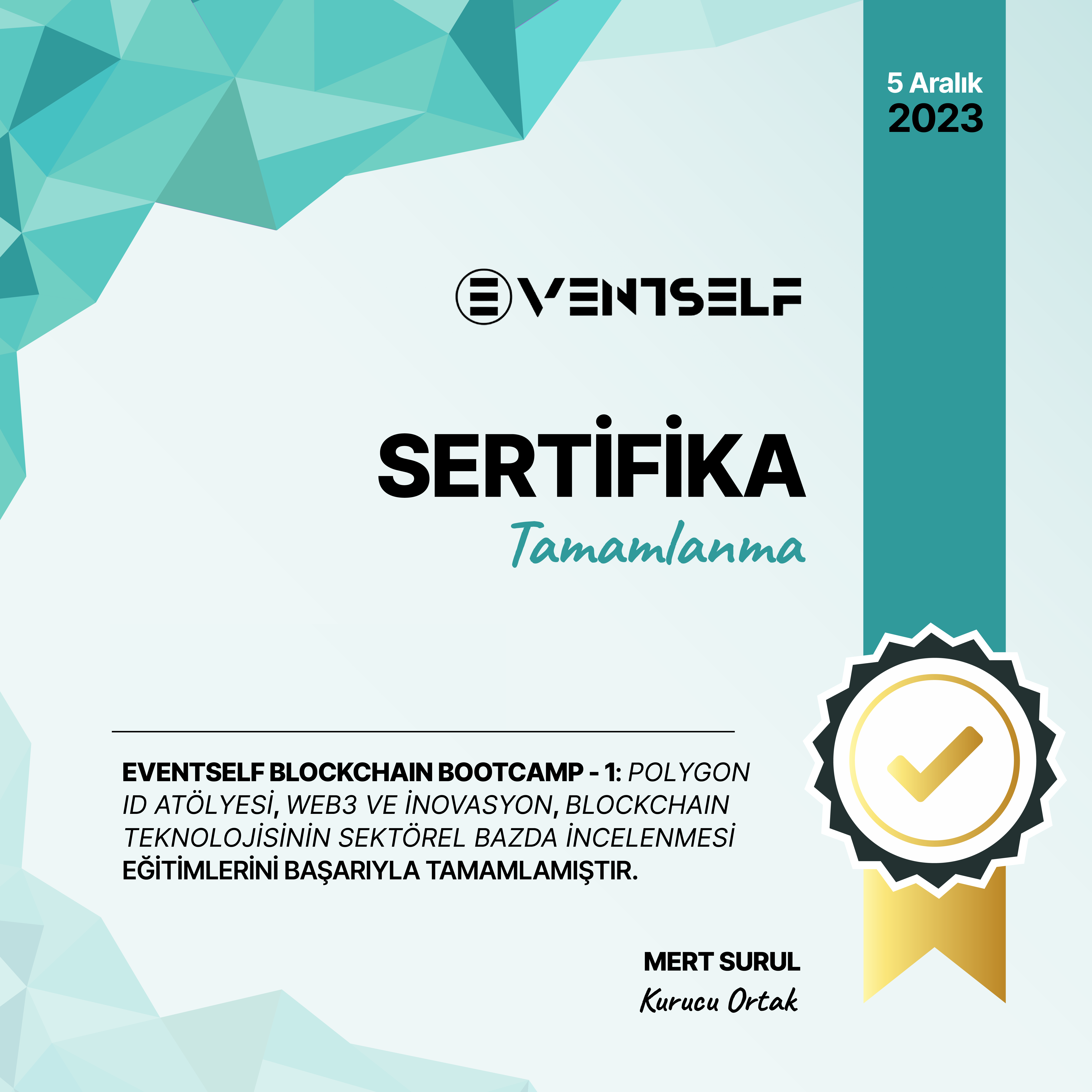 Blockchain Bootcamp-1 Sertifikası